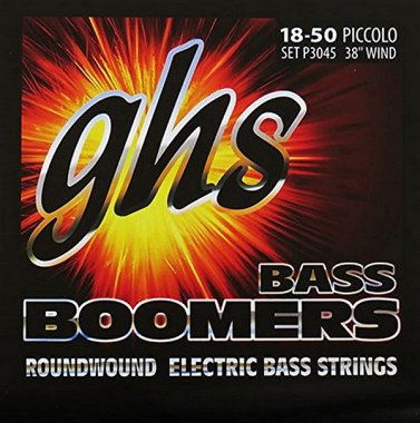 GHS P3045 Boomers Roundwound Bass Strings 18-50, Extra Long, Piccolo
