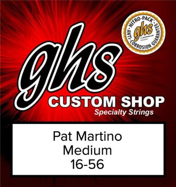 GHS Pat Martino Electric Flatwound Guitar Strings Medium 16-56