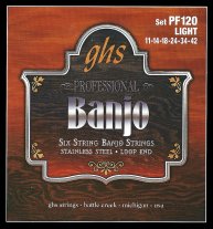 GHS PF120 Professional Banjo, Light Gauge 6 String, Full Set