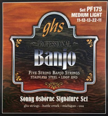 GHS PF175 Sonny Osborne Signature, 5 String Banjo, Full Set