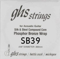 GHS Silk & Bronze Acoustic Guitar Single String, .039