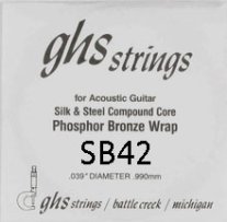 GHS Silk & Bronze Acoustic Guitar Single String, .042