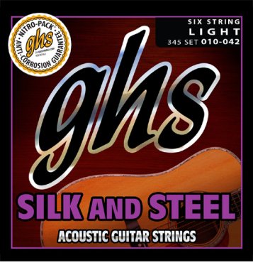 GHS Silk and Steel Acoustic Guitar Strings 345 Light 10-42