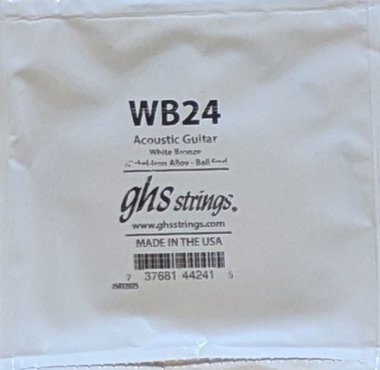GHS White Bronze Acoustic Guitar Single String, .024