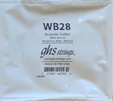 GHS White Bronze Acoustic Guitar Single String, .028