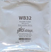 GHS White Bronze Acoustic Guitar Single String, .032