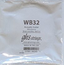 GHS White Bronze Acoustic Guitar Single String, .032