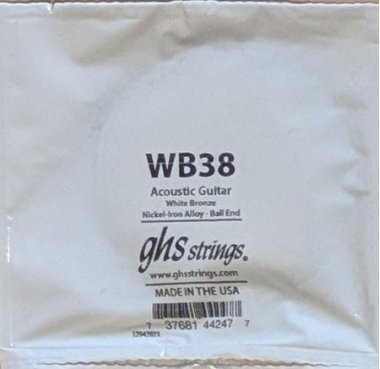 GHS White Bronze Acoustic Guitar Single String, .038