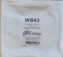 GHS White Bronze Acoustic Guitar Single String, .042