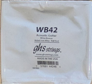 GHS White Bronze Acoustic Guitar Single String, .042