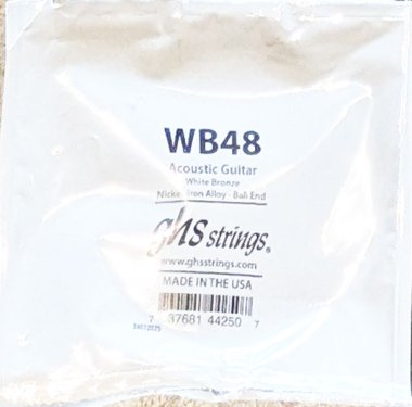 GHS White Bronze Acoustic Guitar Single String, .048