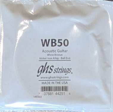 GHS White Bronze Acoustic Guitar Single String, .050
