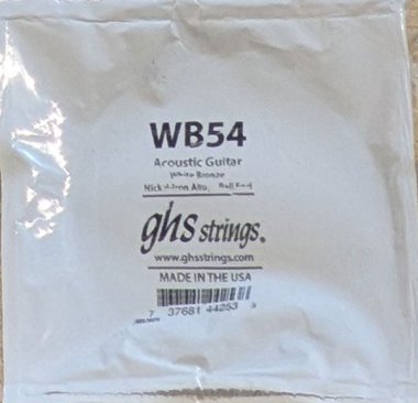 GHS White Bronze Acoustic Guitar Single String, .054