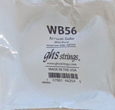 GHS White Bronze Acoustic Guitar Single String, .056