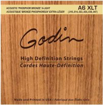 Godin A6XLT Phosphor Bronze Acoustic Guitar Strings, Extra Light 10-47