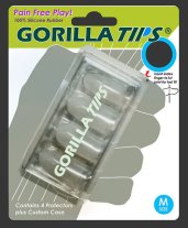 Gorilla Tips Fingertip Protectors, Clear - Medium