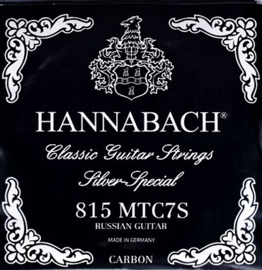 Hannabach Classical Guitar Strings 815MTC7S 7-String Russian Guitar Set, Medium Tension