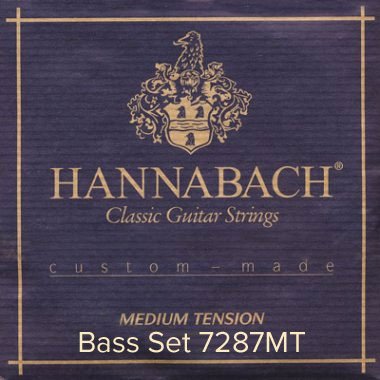 Hannabach Custom Made 7287MT Classical Guitar Strings, Bass Set