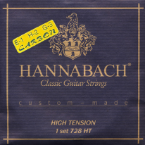 Hannabach Custom Made 728HTC Carbon Trebles Classical Guitar Strings, Full Set