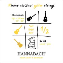 Hannabach Kinder Guitar Strings 1/2 size (53-56cm) 890MT, Full Set