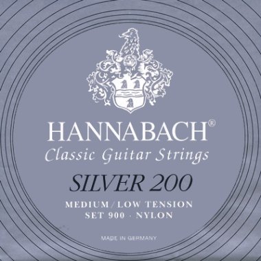 Hannabach Silver 200 Set 900 MLT Classical Guitar Strings, Full Set