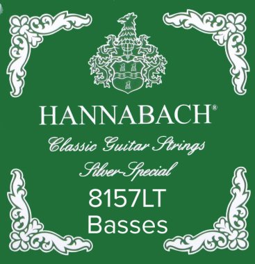 Hannabach Silver Special 8157LT Classical Guitar Strings, Bass Set