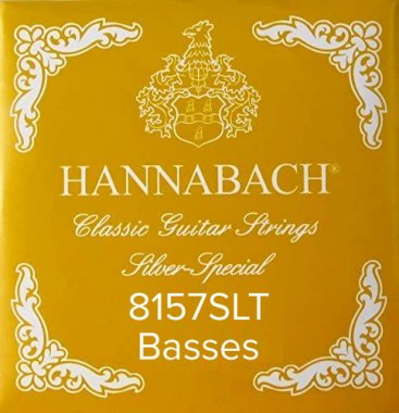 Hannabach Silver Special 8157SLT Classical Guitar Strings, Bass Set