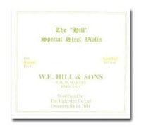 Hill 4/4 Violin E String Medium Gauge Steel Loop End, SINGLE