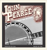 John Pearse 1700L 5 String Banjo Strings, Light, Extra Long