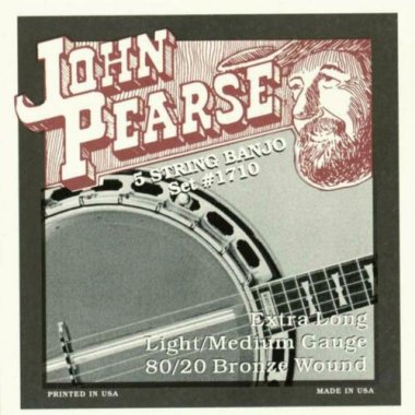 John Pearse 1710LM 5 String Banjo Strings, Light/Medium, Extra Long