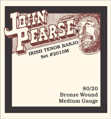 John Pearse 2010M Irish Tenor Banjo Strings, 80/20 Bronze, Medium