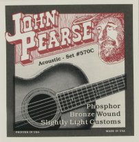 John Pearse 570C Phosphor Bronze Acoustic Guitar Slt Lt Cust 11-52