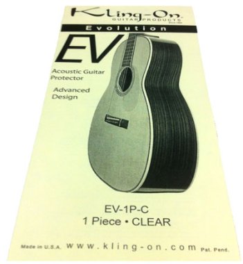Kling-On EV Series Acoustic Guitar Removable Pickguard, clear