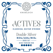 Knobloch Actives 550ADS Double Silver XHT Classical Guitar Strings, Bass Set