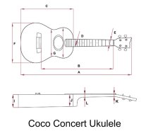 Kremona Coco Concert Ukulele, Solid Cedar Top With Pickup and Case