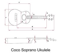 Kremona Coco Soprano Ukulele, Solid Cedar Top With Pickup and Case