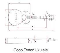 Kremona Coco Tenor Ukulele, Solid Cedar Top With Pickup and Case