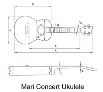 Kremona Mari Concert Ukulele, Solid Mahogany Top With Pickup and Case
