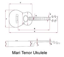 Kremona Mari Tenor Ukulele, Solid Mahogany Top With Pickup and Case