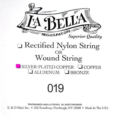 La Bella .019 Silver Wound String, Single String