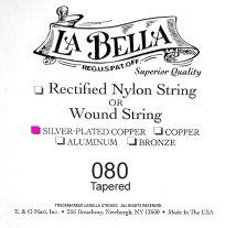 La Bella .080 Silver Wound Bass String - Tapered, Single String