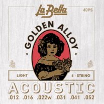 La Bella 40PS 80/20 Golden Alloy Acoustic Guitar Strings Light 12-52