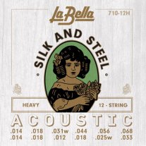 La Bella 710-12H Silk and Steel 12 String Acoustic Guitar Heavy 14-68
