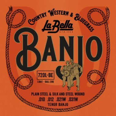La Bella 720L-BE Tenor Banjo, Light, Ball End (.010-.031)