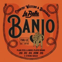 La Bella 730L-LE 5-String Banjo, Light, Loop End (.010-.019)