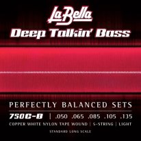 La Bella 750C-B Copper White Nylon Tape Wound Electric Bass (50-135)