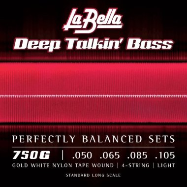 La Bella 750G Gold White Nylon Tape Wound Electric Bass (50-105)