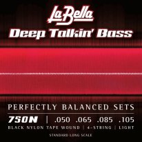 La Bella 750N Black Nylon Bass Guitar strings (50-105)