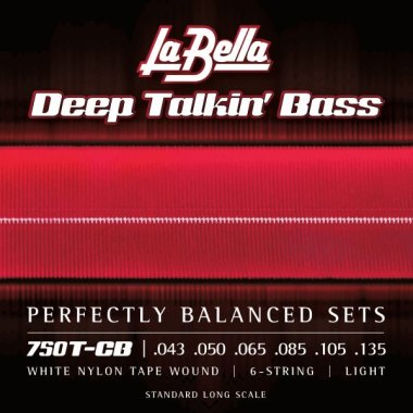 La Bella 750T-CB White Nylon Tape Wound 6 String Bass Set (43-135)