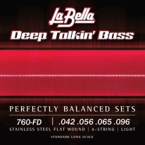 La Bella 760-FD Danelectro Stainless Steel Flat Wound Strings (42-96)